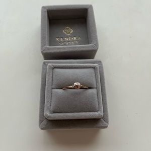 Kendra Scott Love Knot 14K Rose Gold Band Ring in White Diamond Size 8